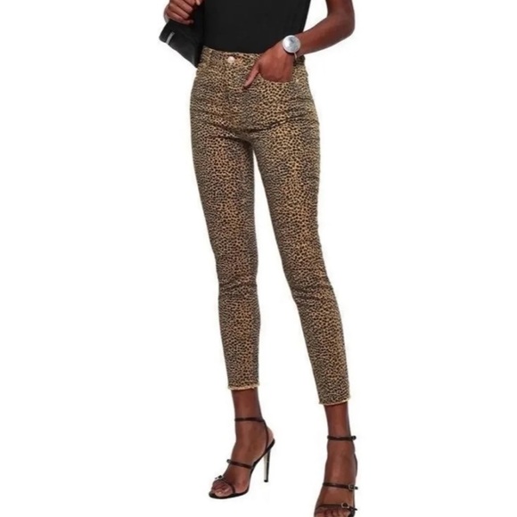 Current/Elliott leopard print mid rise skinny jeans - Picture 1 of 6